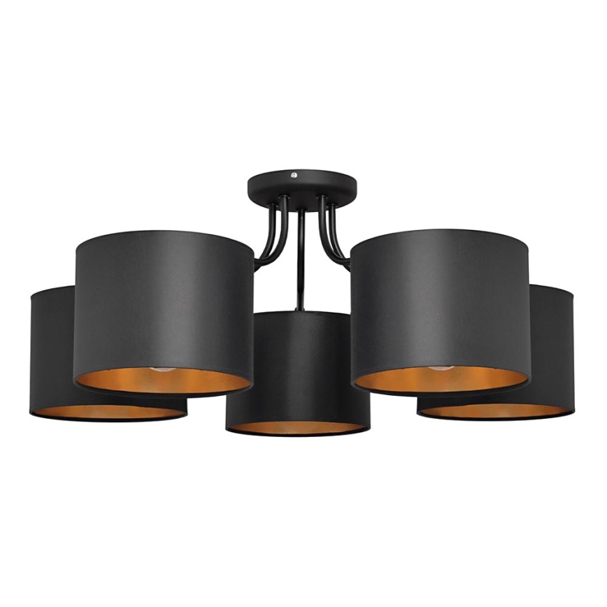 Candelabro montado à superfície ALBA 5xE27/15W/230V preto/dourado