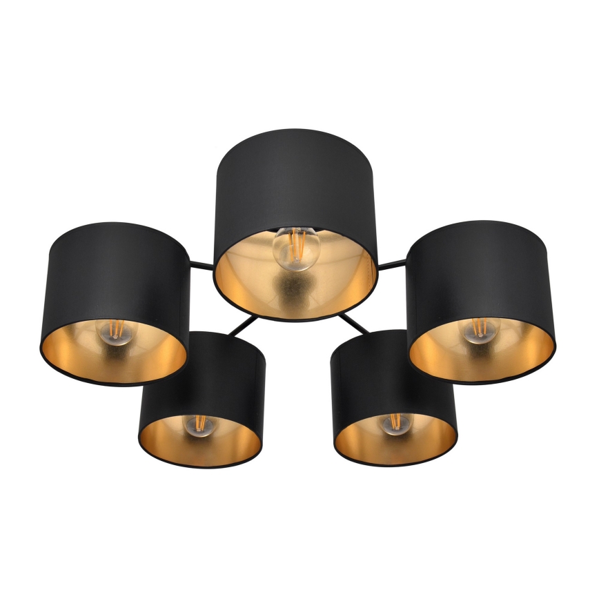 Candelabro montado à superfície ALBA 5xE27/15W/230V preto/dourado