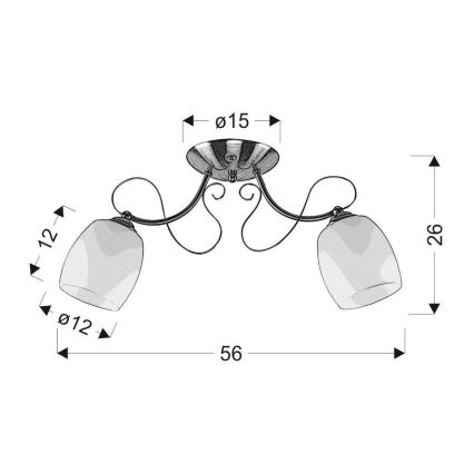 Candelabro montado à superfície AMBA 2xE27/40W/230V