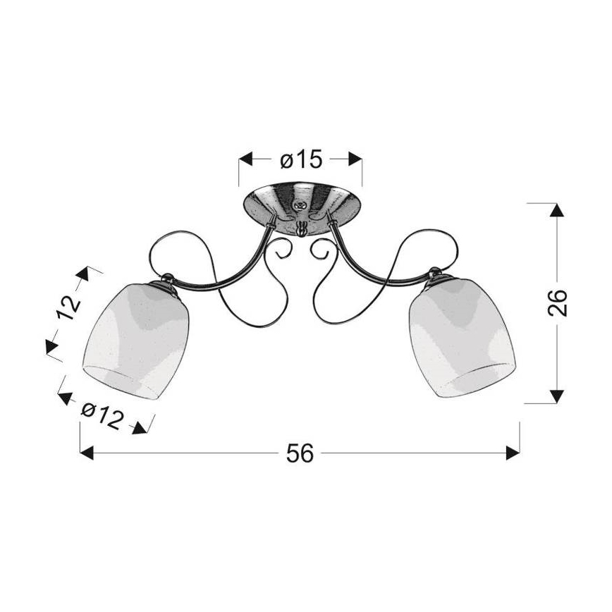 Candelabro montado à superfície AMBA 2xE27/40W/230V