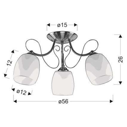 Candelabro montado à superfície AMBA 3xE27/40W/230V