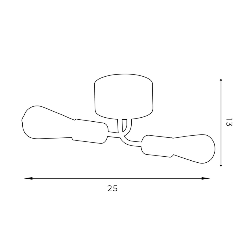 Candelabro montado à superfície BRENDA 2xE27/60W/230V preto