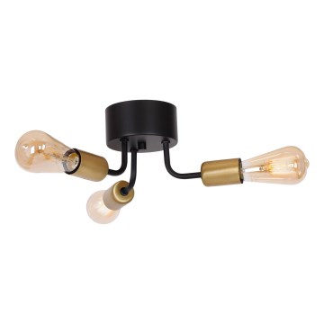 Candelabro montado à superfície BRENDA 3xE27/60W/230V preto/dourado
