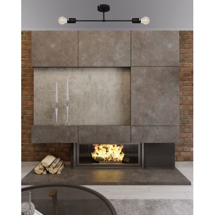 Candelabro montado à superfície CAMBRIDGE 2xE27/15W/230V preto