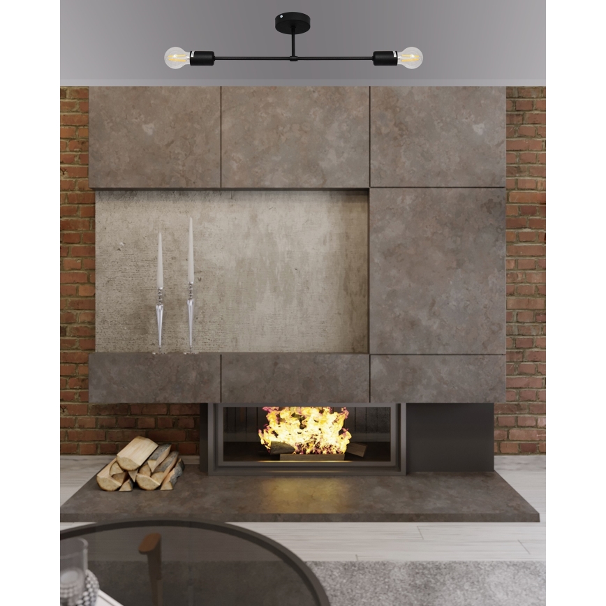 Candelabro montado à superfície CAMBRIDGE 2xE27/15W/230V preto