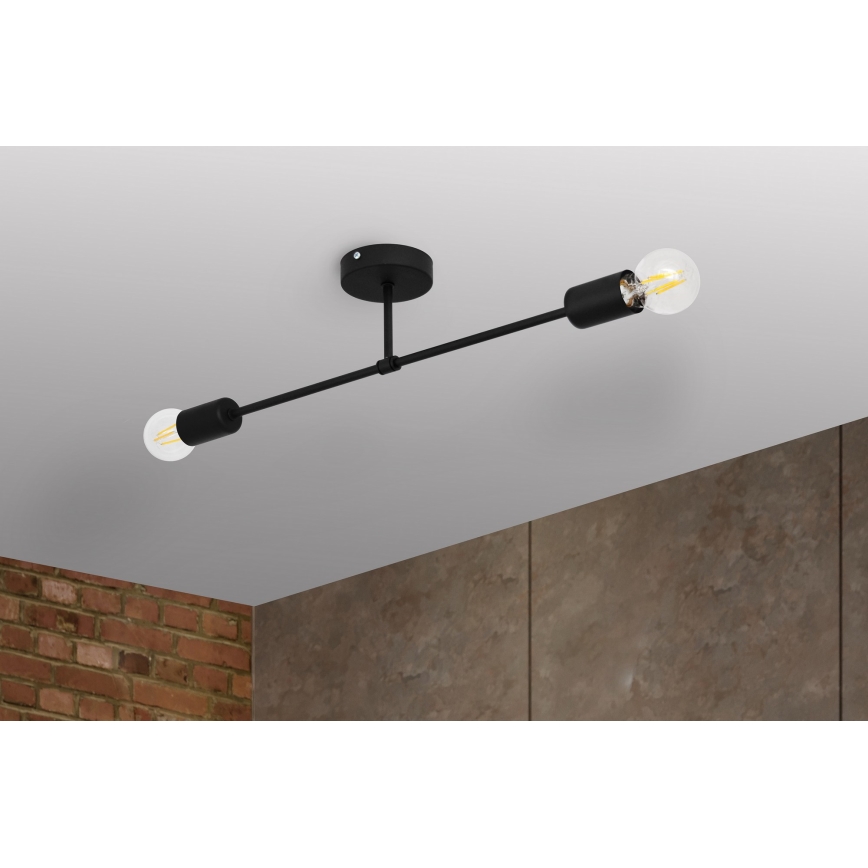 Candelabro montado à superfície CAMBRIDGE 2xE27/15W/230V preto