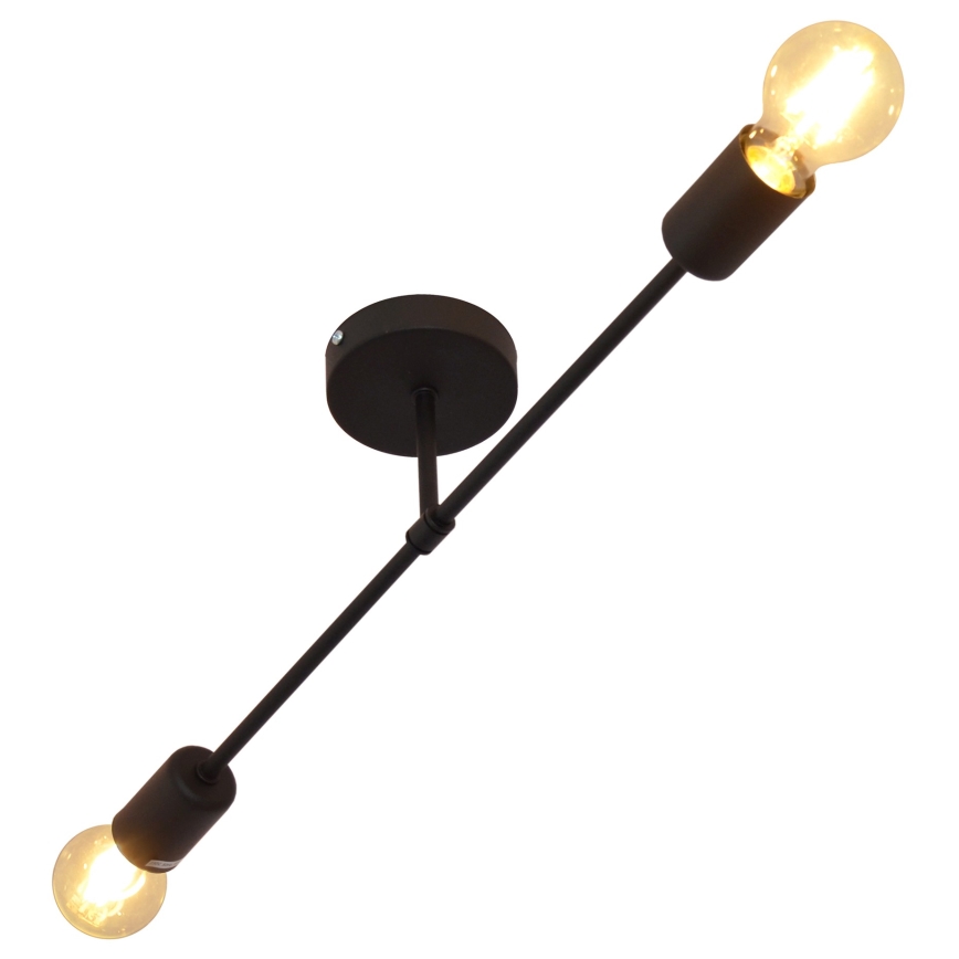 Candelabro montado à superfície CAMBRIDGE 2xE27/15W/230V preto