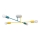 Candelabro montado à superfície CAMBRIDGE 4xE27/20W/230V azul/amarelo