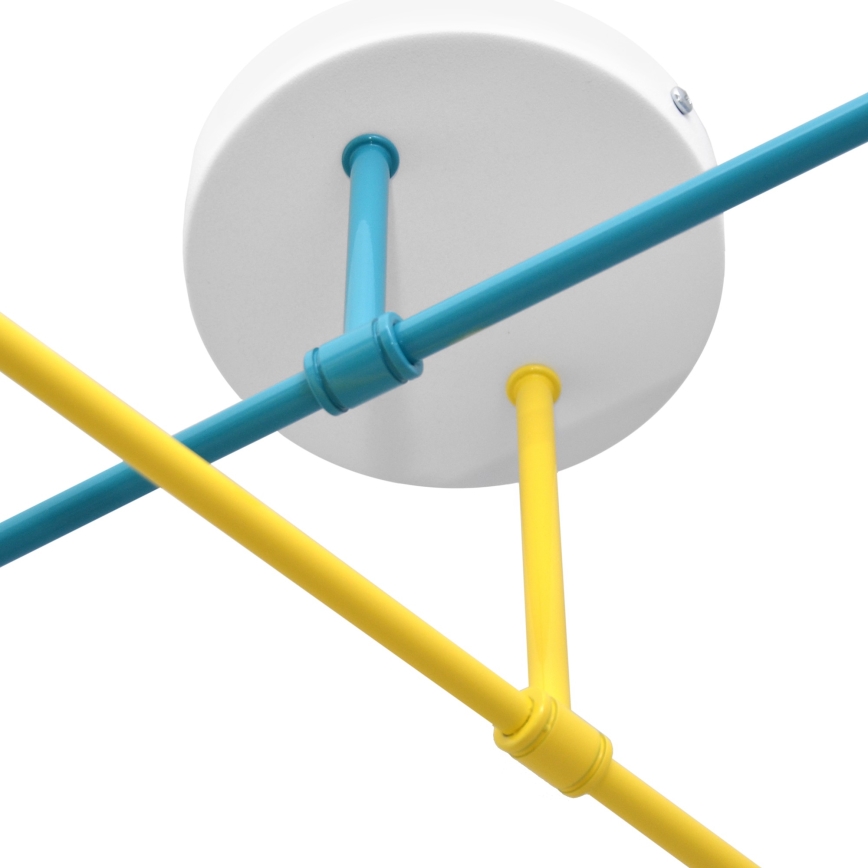 Candelabro montado à superfície CAMBRIDGE 4xE27/20W/230V azul/amarelo