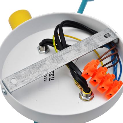 Candelabro montado à superfície CAMBRIDGE 4xE27/20W/230V azul/amarelo