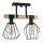 Candelabro montado à superfície CAMEROON 2xE27/60W/230V preto/madeira