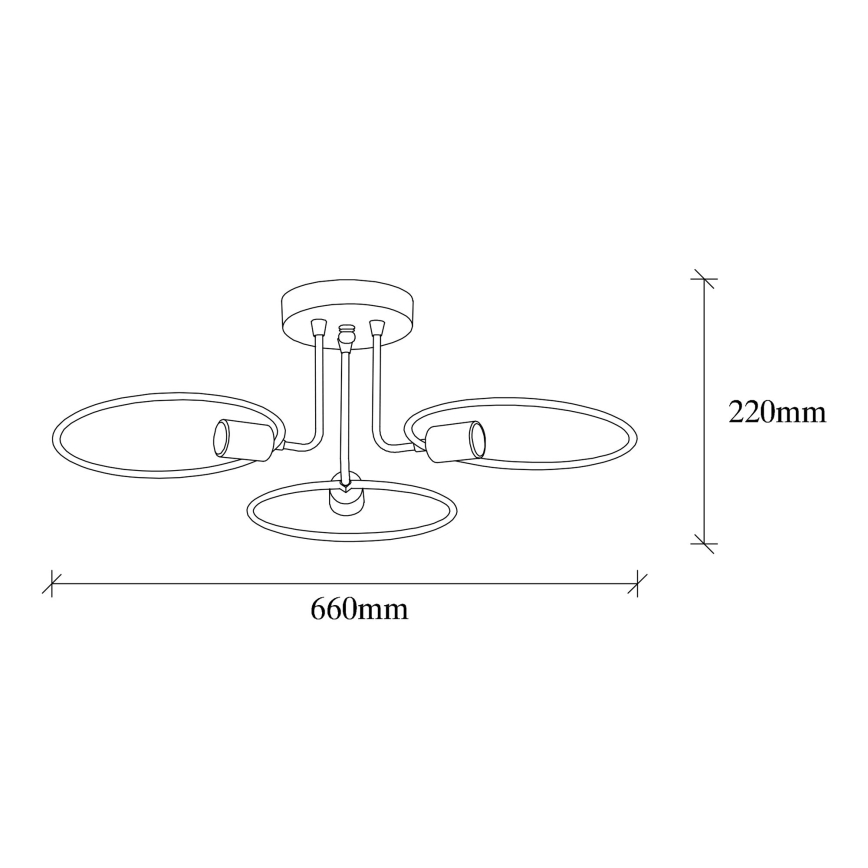 Candelabro montado à superfície CIRCLE 3xE27/40W/230V