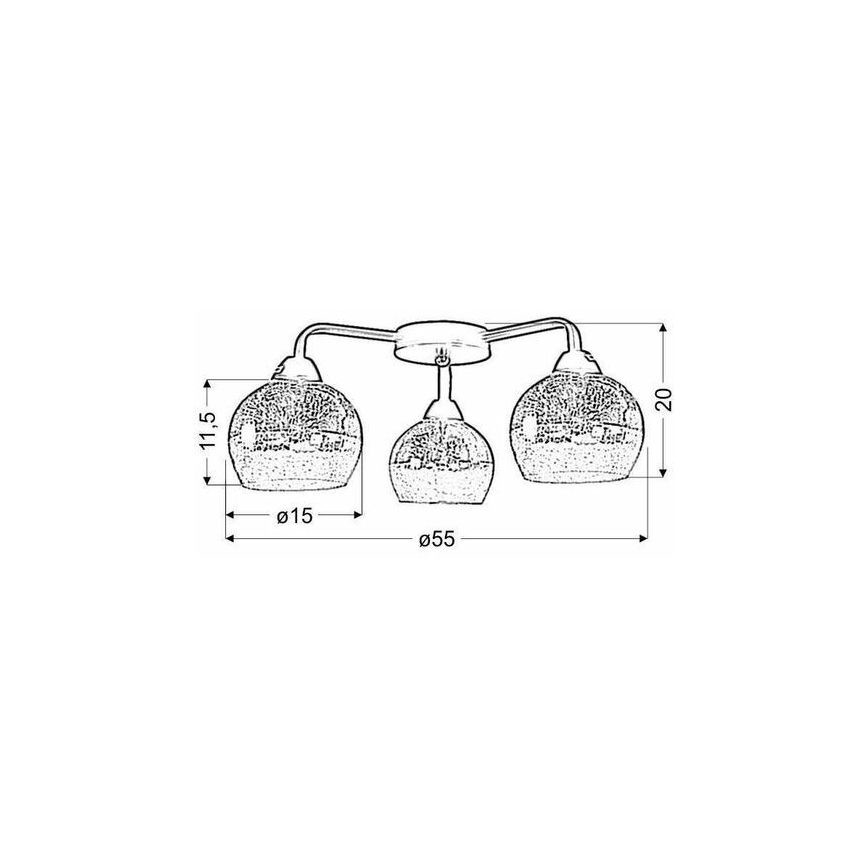 Candelabro montado à superfície CROMINA 3xE27/60W/230V