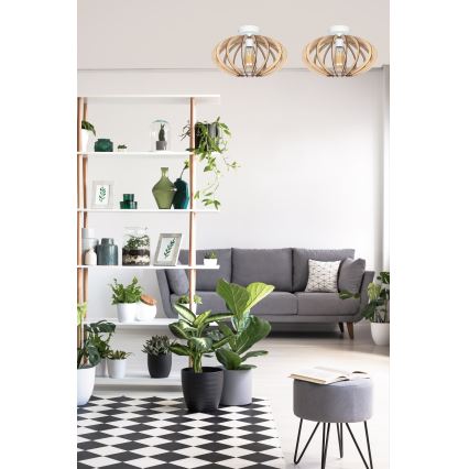 Candelabro montado à superfície EARTH 1xE27/60W/230V branco/bege