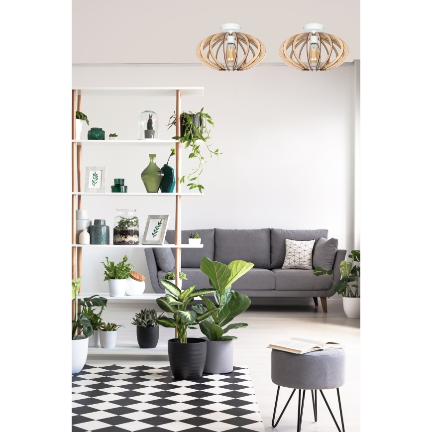 Candelabro montado à superfície EARTH 1xE27/60W/230V branco/bege