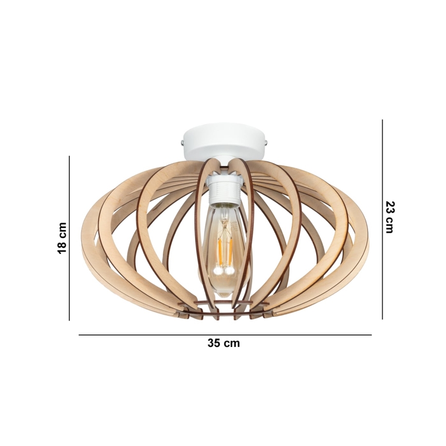 Candelabro montado à superfície EARTH 1xE27/60W/230V branco/bege