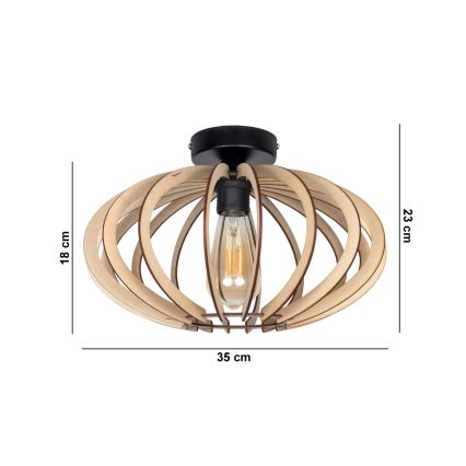 Candelabro montado à superfície EARTH 1xE27/60W/230V preto/bege