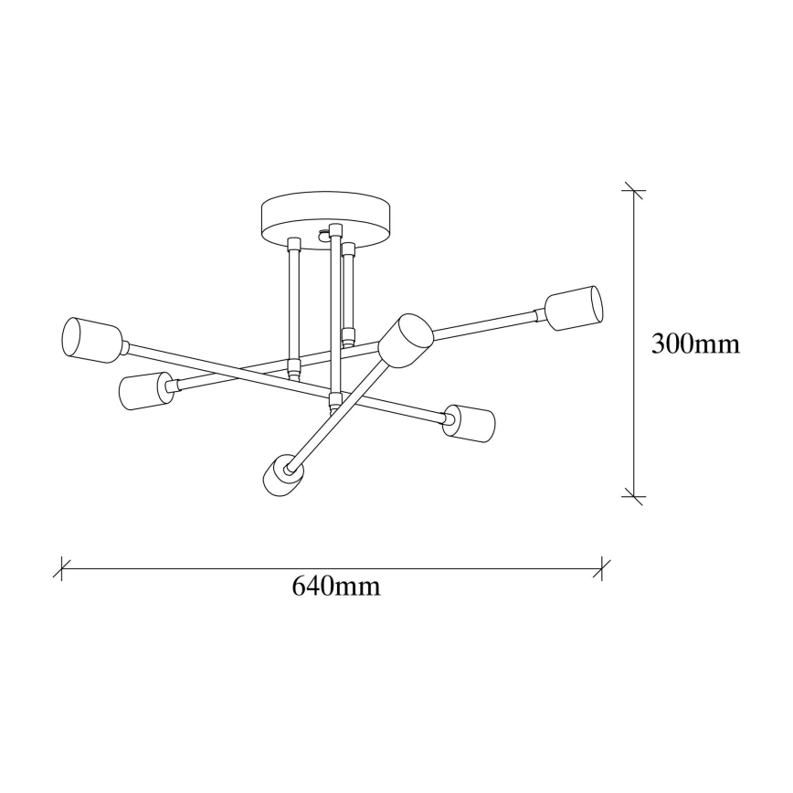 Candelabro montado à superfície FLOWER 6xE27/40W/230V