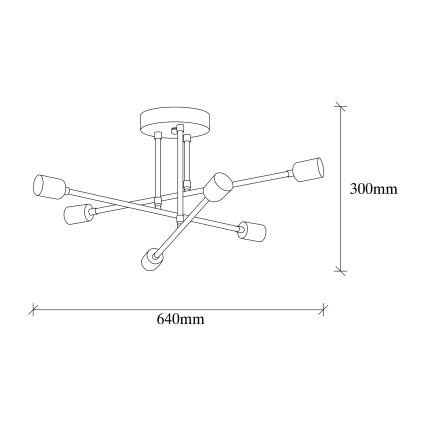 Candelabro montado à superfície FLOWER 6xE27/40W/230V