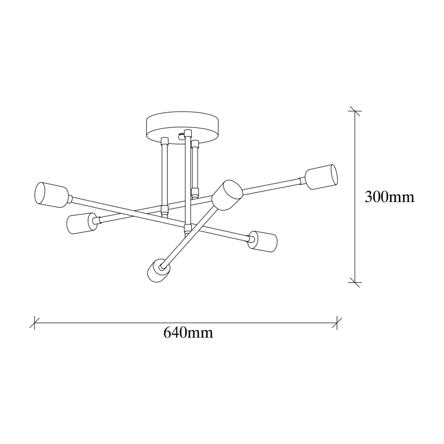Candelabro montado à superfície FLOWER 6xE27/40W/230V