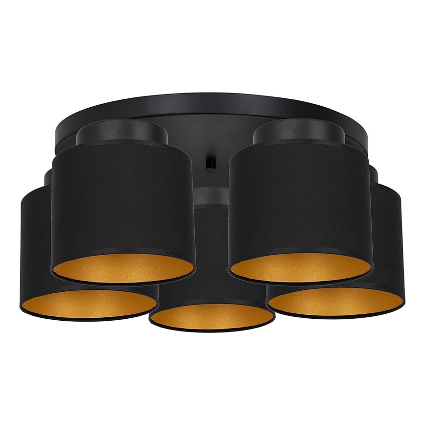 Candelabro montado à superfície FRODI 5xE27/60W/230V preto