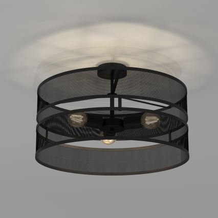 Candelabro montado à superfície GLUM 3xE27/60W/230V preto