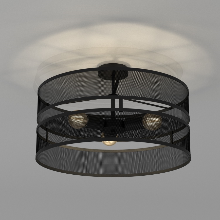 Candelabro montado à superfície GLUM 3xE27/60W/230V preto