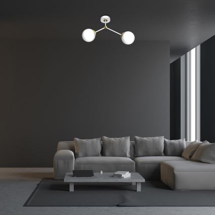 Candelabro montado à superfície JOY 2xE14/40W/230V branco/dourado