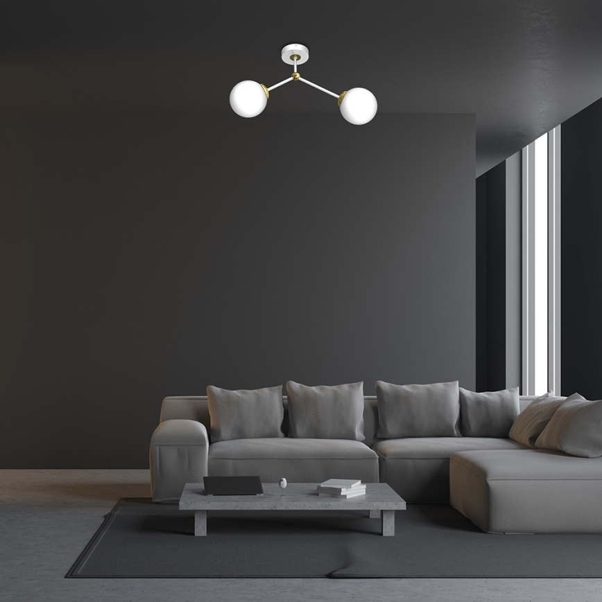 Candelabro montado à superfície JOY 2xE14/40W/230V branco/dourado