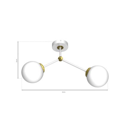 Candelabro montado à superfície JOY 2xE14/40W/230V branco/dourado
