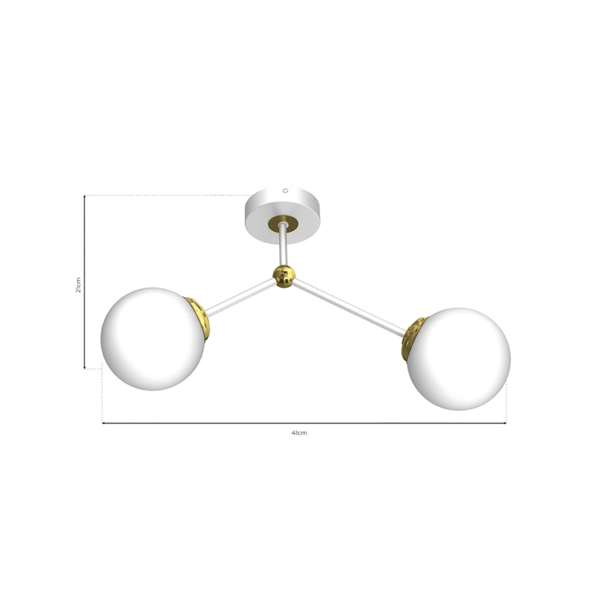 Candelabro montado à superfície JOY 2xE14/40W/230V branco/dourado