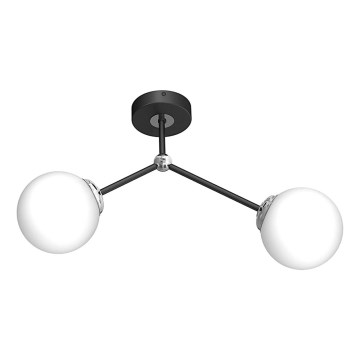 Candelabro montado à superfície JOY 2xE14/40W/230V preto/cromado brilhante