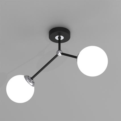Candelabro montado à superfície JOY 2xE14/40W/230V preto/cromado brilhante