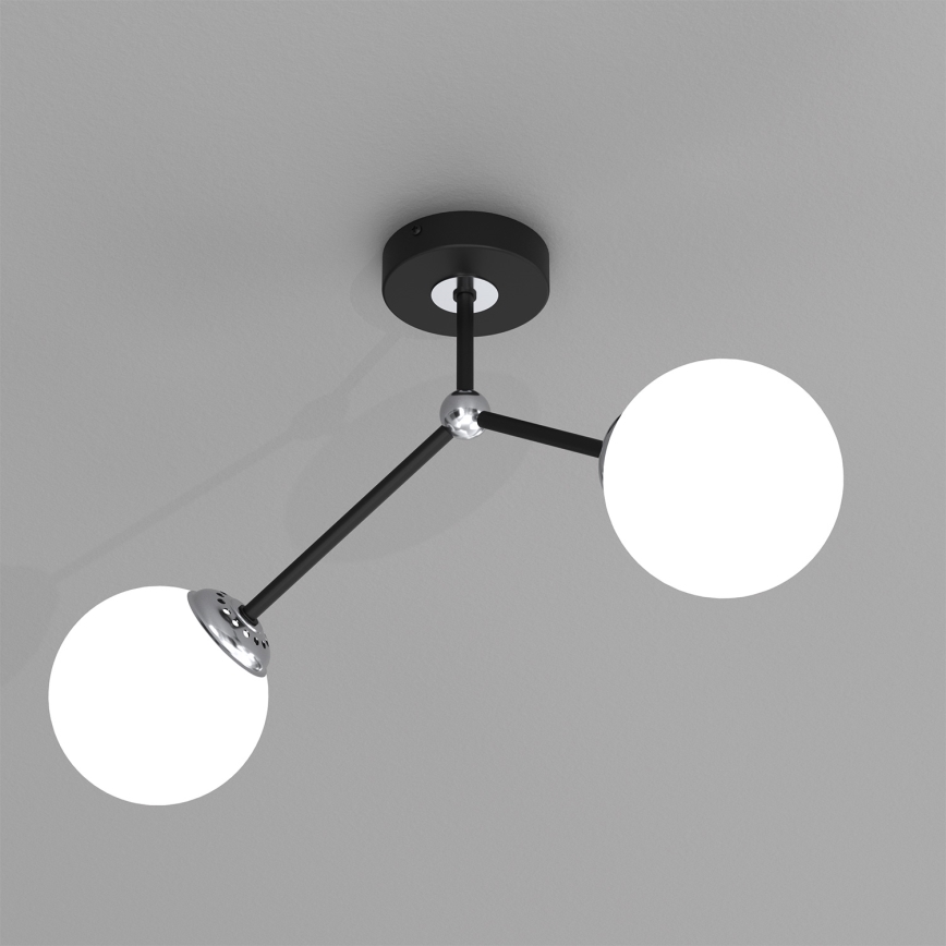 Candelabro montado à superfície JOY 2xE14/40W/230V preto/cromado brilhante