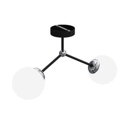 Candelabro montado à superfície JOY 2xE14/40W/230V preto/cromado brilhante