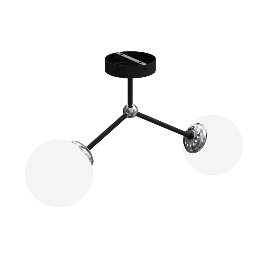 Candelabro montado à superfície JOY 2xE14/40W/230V preto/cromado brilhante