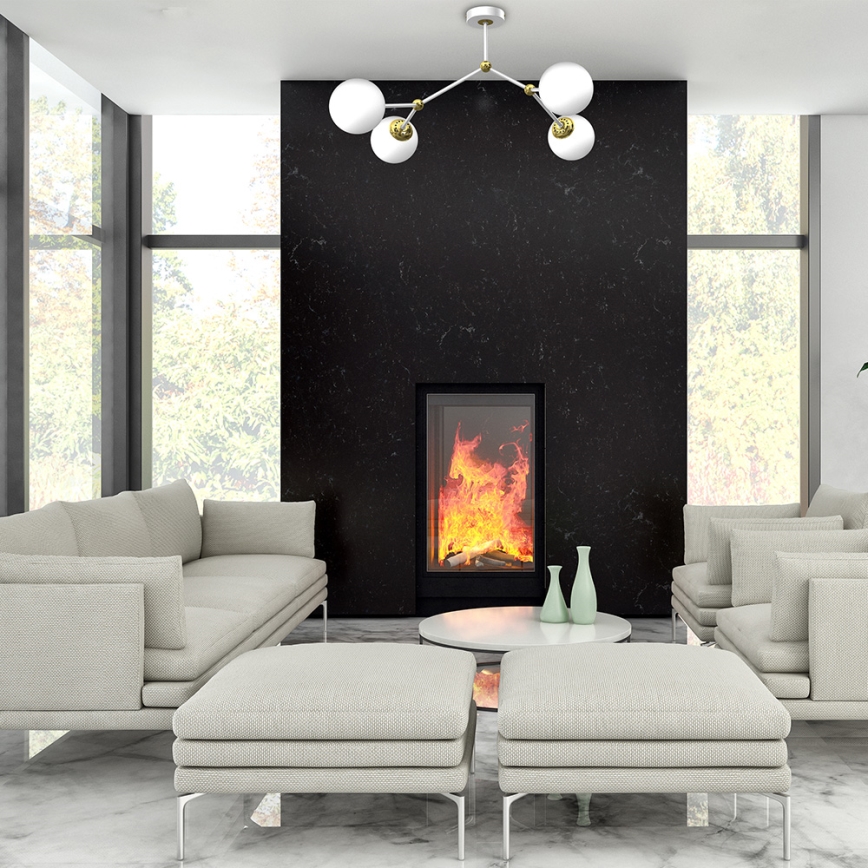 Candelabro montado à superfície JOY 4xE14/40W/230V branco/dourado