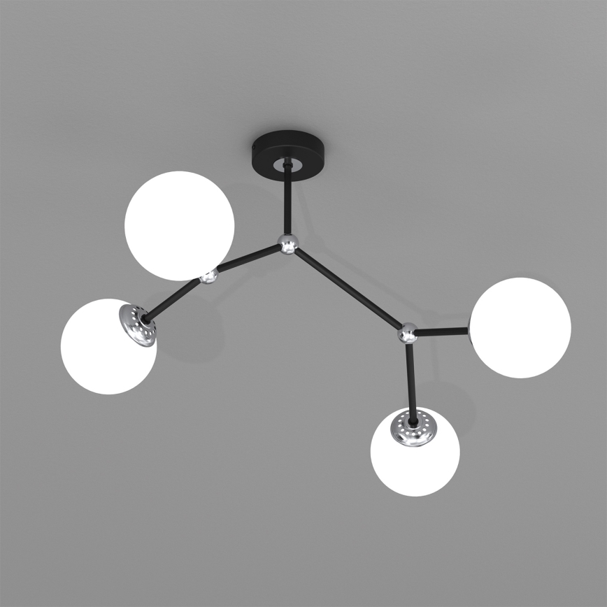 Candelabro montado à superfície JOY 4xE14/40W/230V preto/cromado brilhante