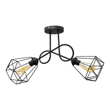 Candelabro montado à superfície KARO 2xE27/15W/230V preto