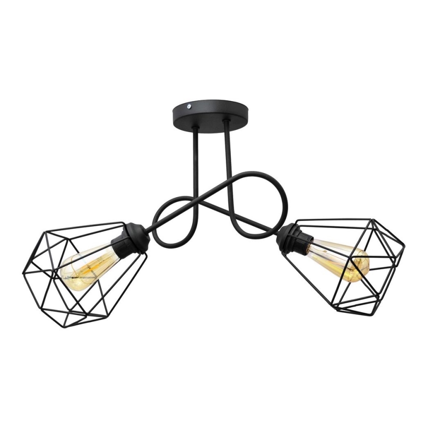 Candelabro montado à superfície KARO 2xE27/15W/230V preto