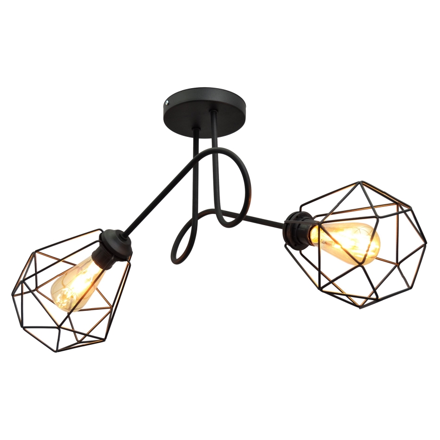 Candelabro montado à superfície KARO 2xE27/15W/230V preto