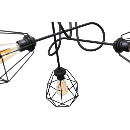 Candelabro montado à superfície KARO 3xE27/15W/230V preto