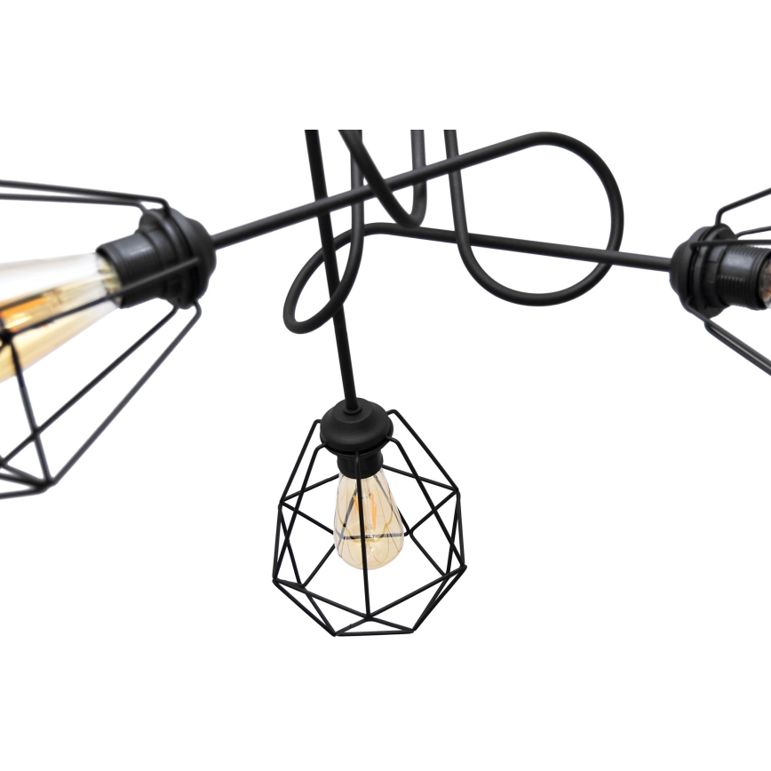 Candelabro montado à superfície KARO 3xE27/15W/230V preto