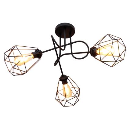 Candelabro montado à superfície KARO 3xE27/15W/230V preto