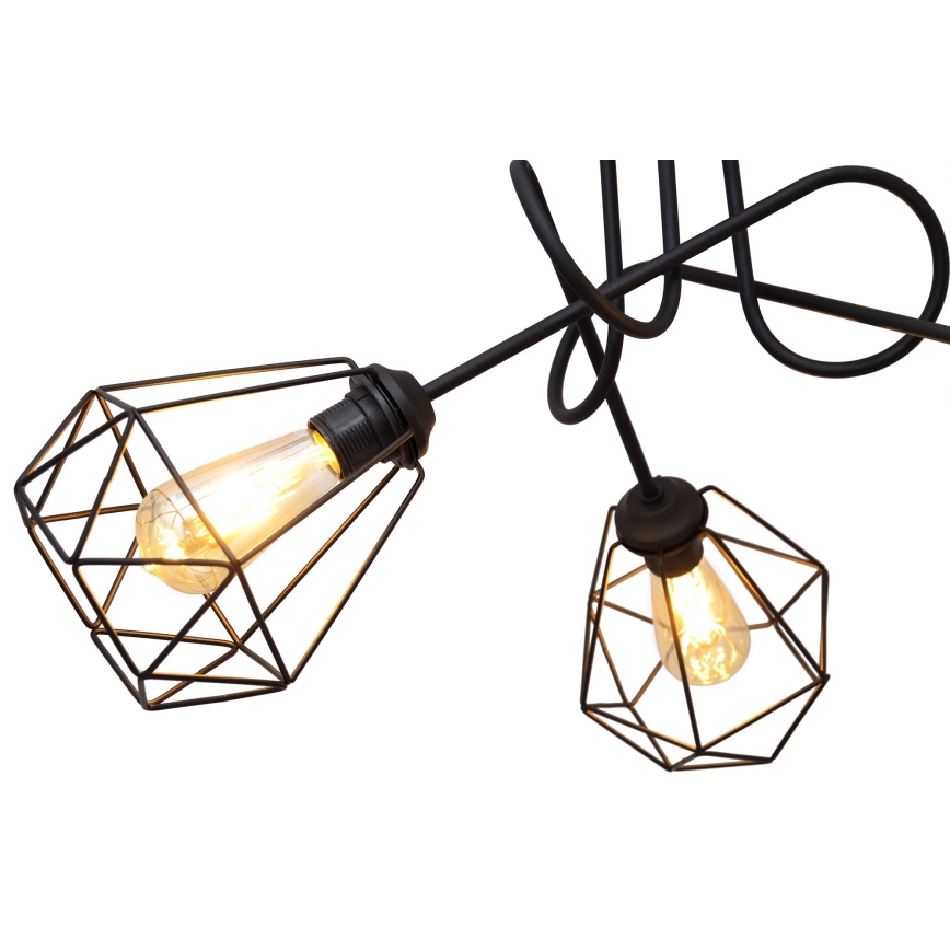 Candelabro montado à superfície KARO 3xE27/15W/230V preto
