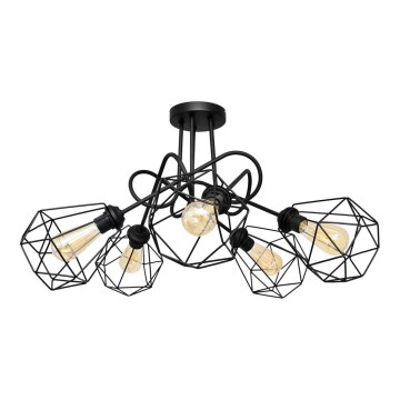 Candelabro montado à superfície KARO 5xE27/15W/230V preto