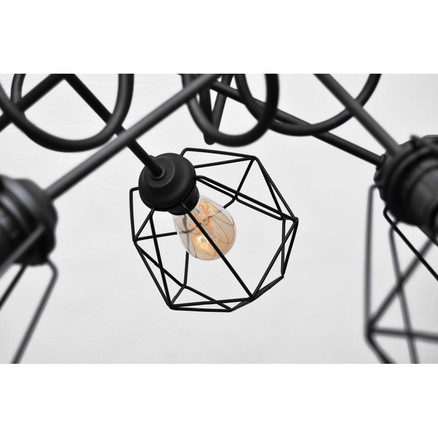 Candelabro montado à superfície KARO 5xE27/15W/230V preto