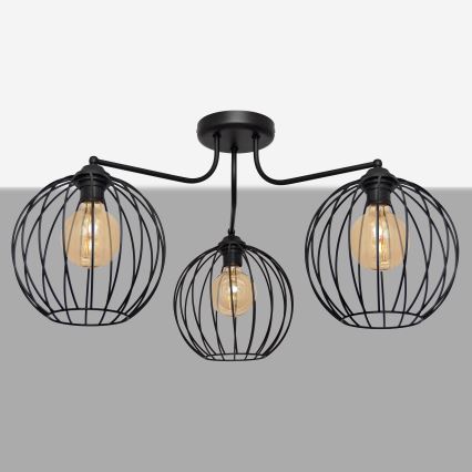 Candelabro montado à superfície MERCURE 3xE27/15W/230V preto