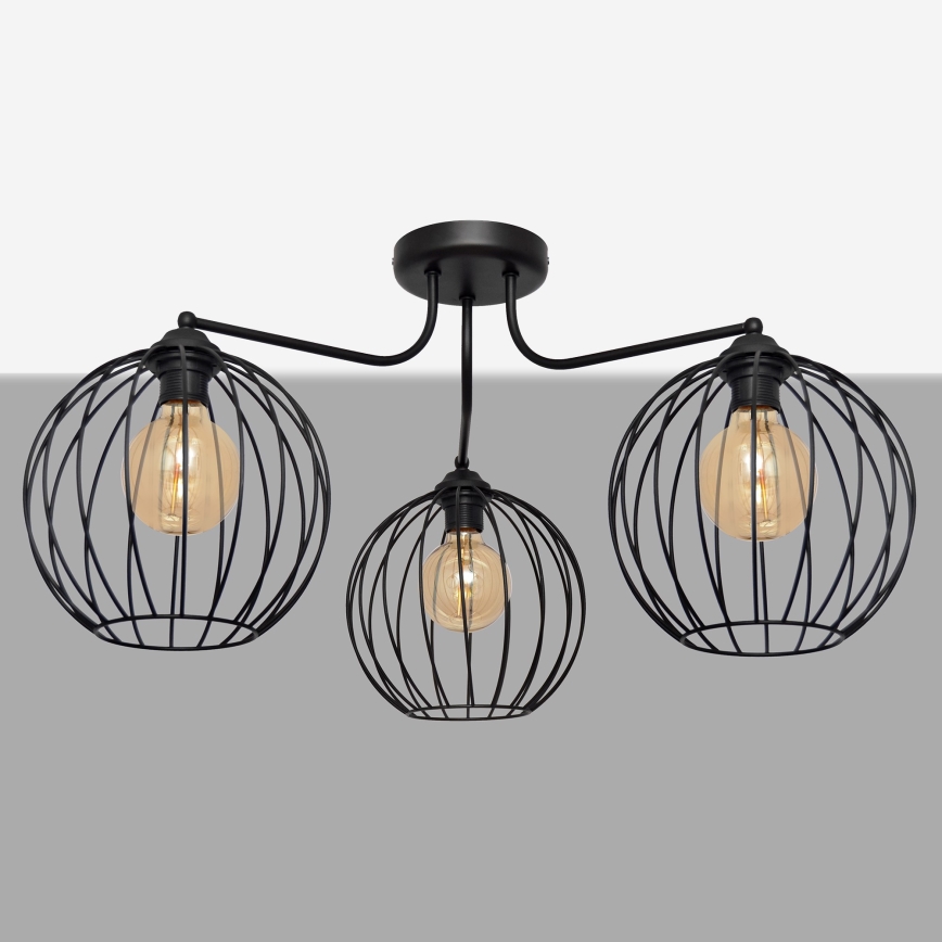 Candelabro montado à superfície MERCURE 3xE27/15W/230V preto