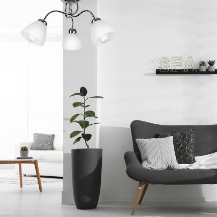 Candelabro montado à superfície MIRANDA 3xE27/60W/230V cromado brilhante